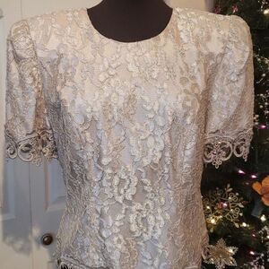 VNTG Cachet Lacy Satin Top